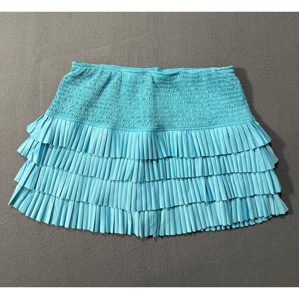 Catch + Club Turquoise Blue Pleated Smocked Athletic Tennis Skort Medium